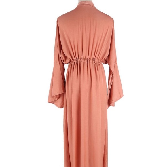 Lena Vie Muted Blush Pink Cotton Summer Maxi Dress Flowy Beach A Line Boho Maxi - Picture 7 of 8